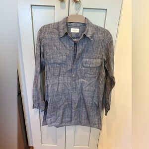 Women's Blue Button-Up Blouse